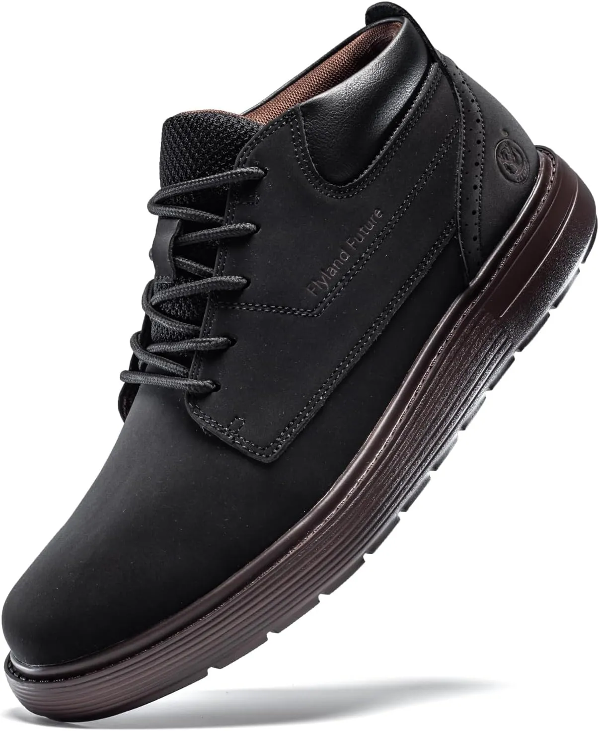Men's Chukka Boots Casual Fashion Sneakers Lace Up Leather Ankle Boots Slip On Lightweight Walking Driving Shoes
