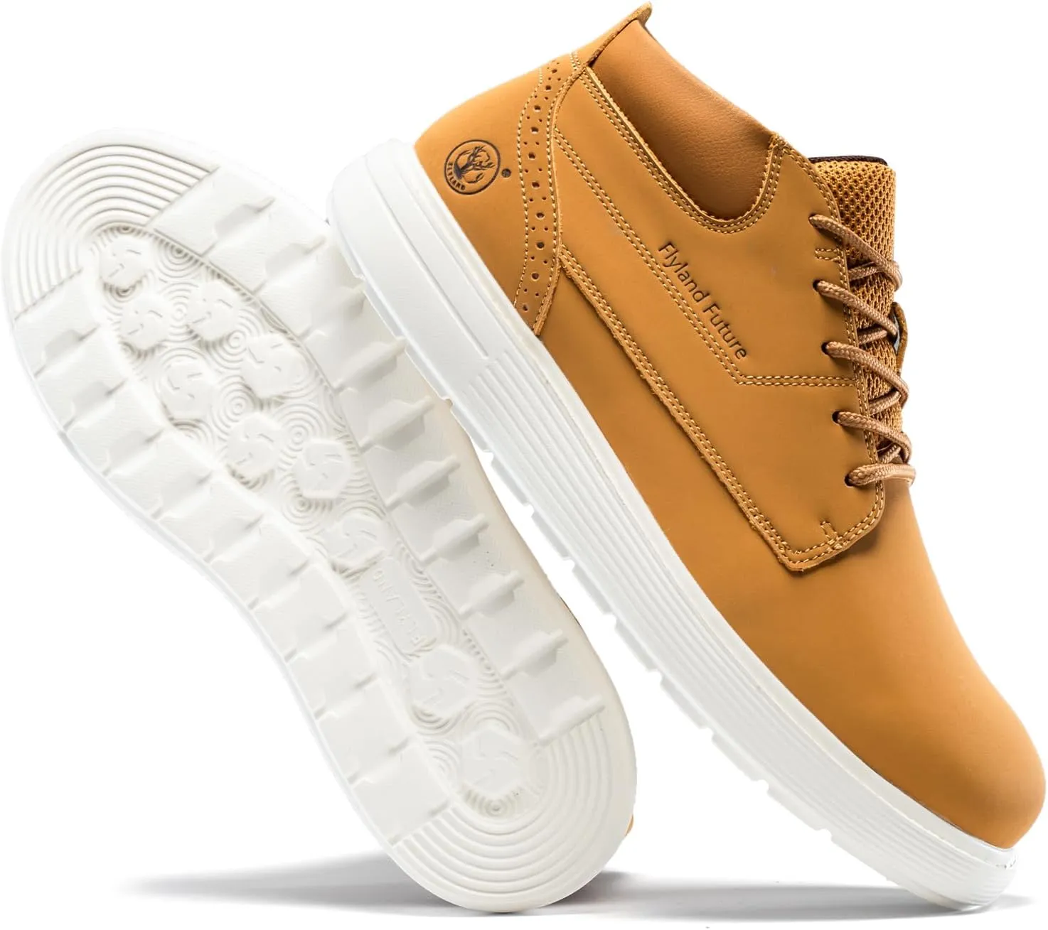 Men's Chukka Boots Casual Fashion Sneakers Lace Up Leather Ankle Boots Slip On Lightweight Walking Driving Shoes