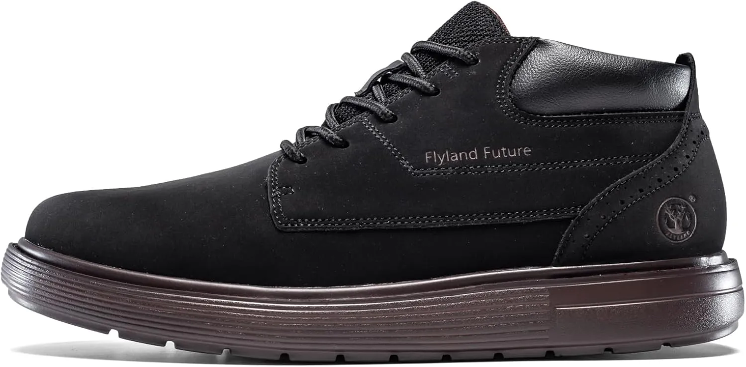 Men's Chukka Boots Casual Fashion Sneakers Lace Up Leather Ankle Boots Slip On Lightweight Walking Driving Shoes