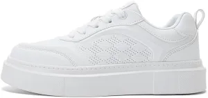 Men's Classic White Leather Sneakers - Vintage Casual Shoes Suitable for Everyday wear, with Cushioning Insoles and Orthopedic Comfort | Durable EVA Outsole.