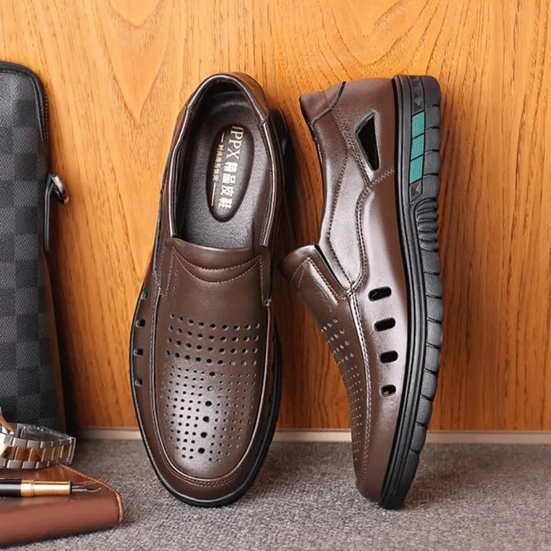 Men's Cutout Mesh Handmade Flat Casual Loafers Lightweight Slip on Mesh Moccasins Summer Breathable Driving Shoes