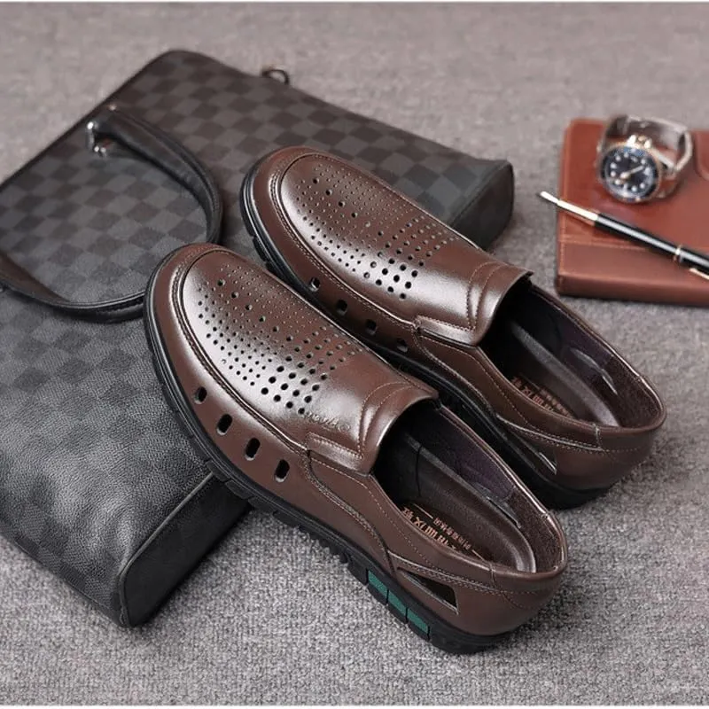 Men's Cutout Mesh Handmade Flat Casual Loafers Lightweight Slip on Mesh Moccasins Summer Breathable Driving Shoes