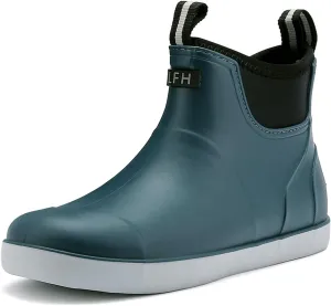 Men's Deck Boots, Waterproof Ankle Rain Boots Men Anti-Slip Traction, Outdoor Rubber Fishing Garden Boots High-Performance Shoes for Farming