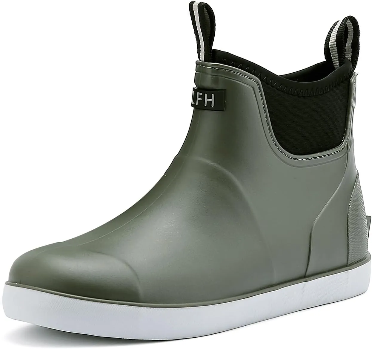 Men's Deck Boots, Waterproof Ankle Rain Boots Men Anti-Slip Traction, Outdoor Rubber Fishing Garden Boots High-Performance Shoes for Farming