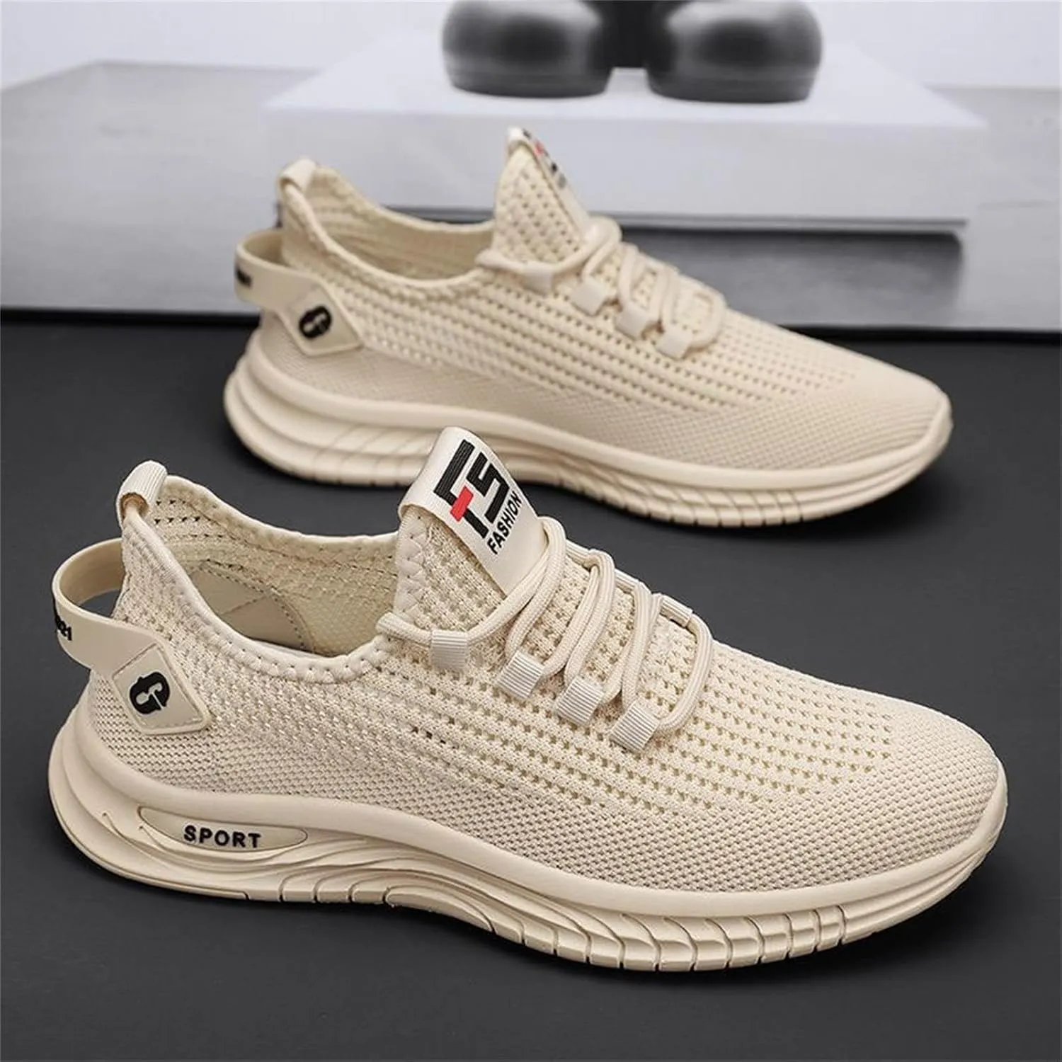 Mens Dress Shoes Casual Oxfords Shoes Knit Lightweight Womens Tennis Shoes Wide Width Casual Tennis Shoes Walking Sneakers Brown Tennis Shoe White Loafers