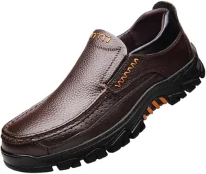 Men's Dress Slip-on Classic Loafers Formal Shoes Men's Hands Free Slip On Walking Leather Shoes Moccasins