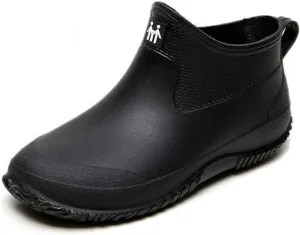Mens Rain Boots, Ankle Deck Boots Waterproof for Men Anti-Slip Mud Shoes for Garden Outdoor Work Fishing Farming Gardening
