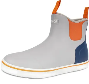 Men's Rain Boots, Waterproof Rubber Deck Boots, Anti Slip 3mm Neoprene Fishing Ankle Shoes for Outdoor Fishing, Boating （Size 7-14）