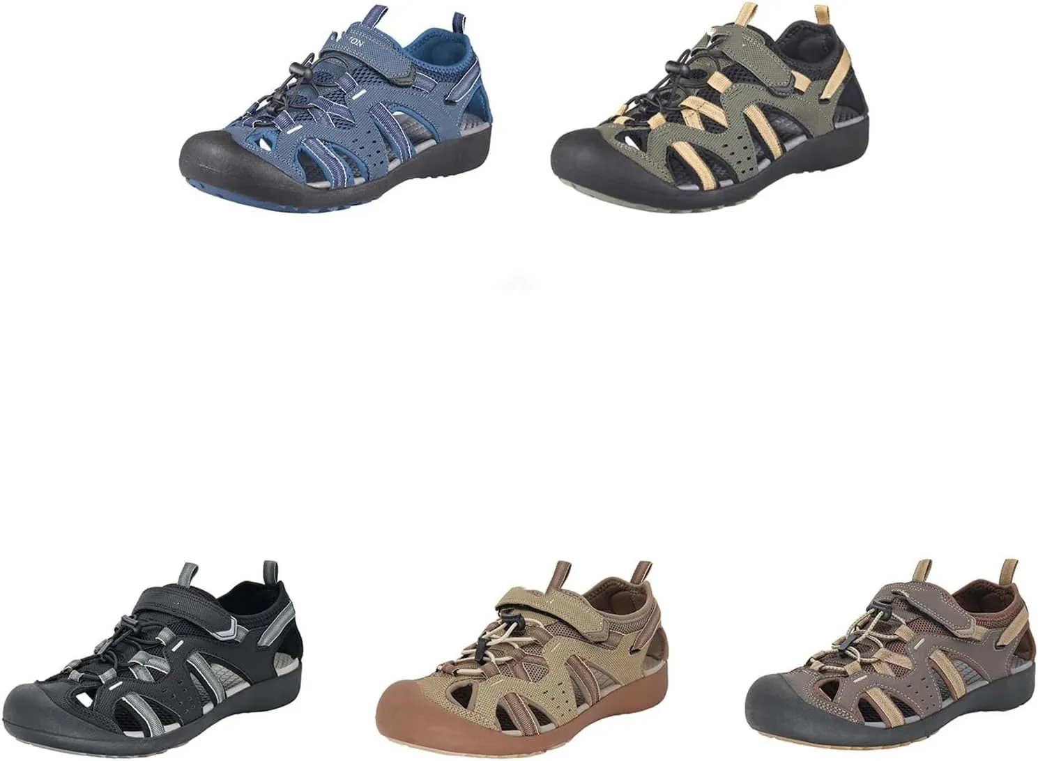 Men's Trekking Sandals - Quick-Drying Non-Slip Beach Shoes with PU Sole