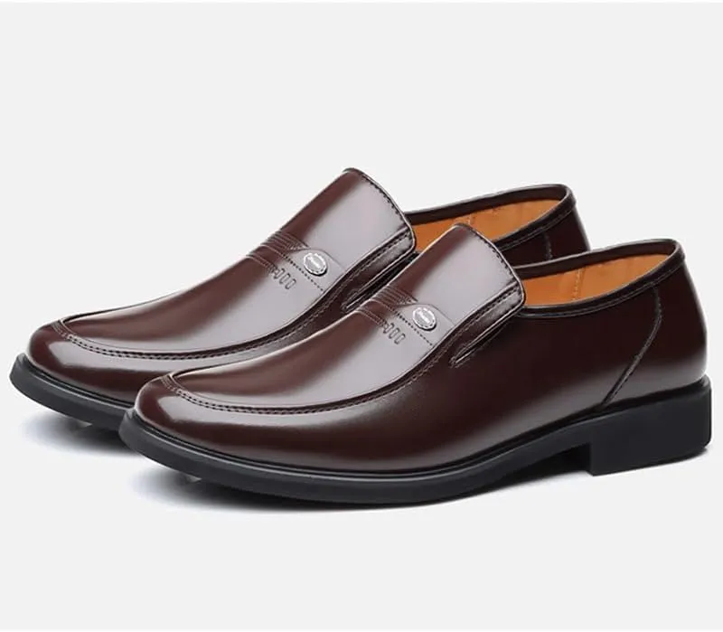 Men's Trendy Solid Slip On Loafer Shoes Comfortable Cowhide Soles Non-Slip Walking Shoes for Driving Walking Wedding Outdoor Indoor Size