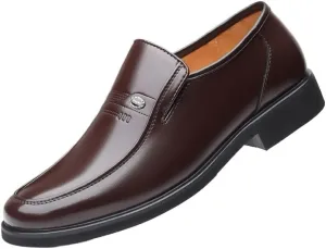 Men's Trendy Solid Slip On Loafer Shoes Comfortable Cowhide Soles Non-Slip Walking Shoes for Driving Walking Wedding Outdoor Indoor Size