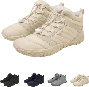 Men's Women's Winter Barefoot Hiking Boots, Slip On Warm Zero Drop Snow Boot, Wide Toe Box Ankle Booties, Minimalist Waterproof Shoes
