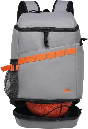 MIER Basketball Backpack Soccer Bag with Shoes/Ball Compartment, Large Sports Back Pack Equipment Bag for Men Women Athletes, 35L
