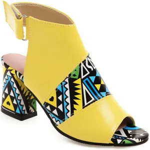 MIOKE Women's Fashion Peep Toe Block Heel Sandals Cutout Slingback Hook Loop Chunky Heeled Dress Pumps