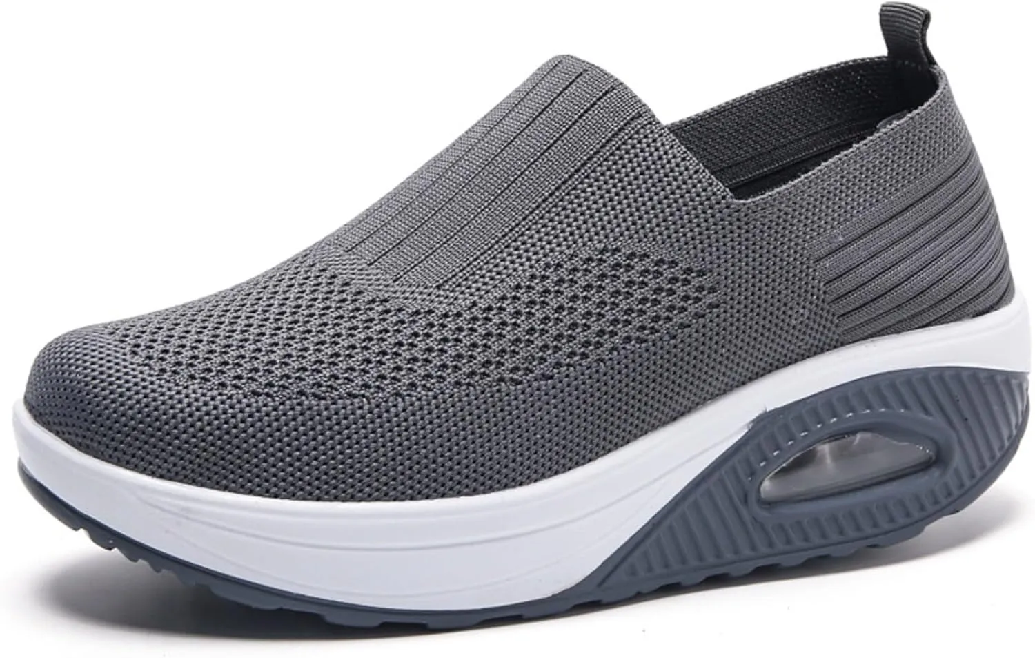 Myallfeet Women's Slip-on Air-Cushion Heightening Thick-Soled Sports and Casual Shoes Mesh Stretch Thick Soled Sneakers Casual Body Shaping Rocker Shoes