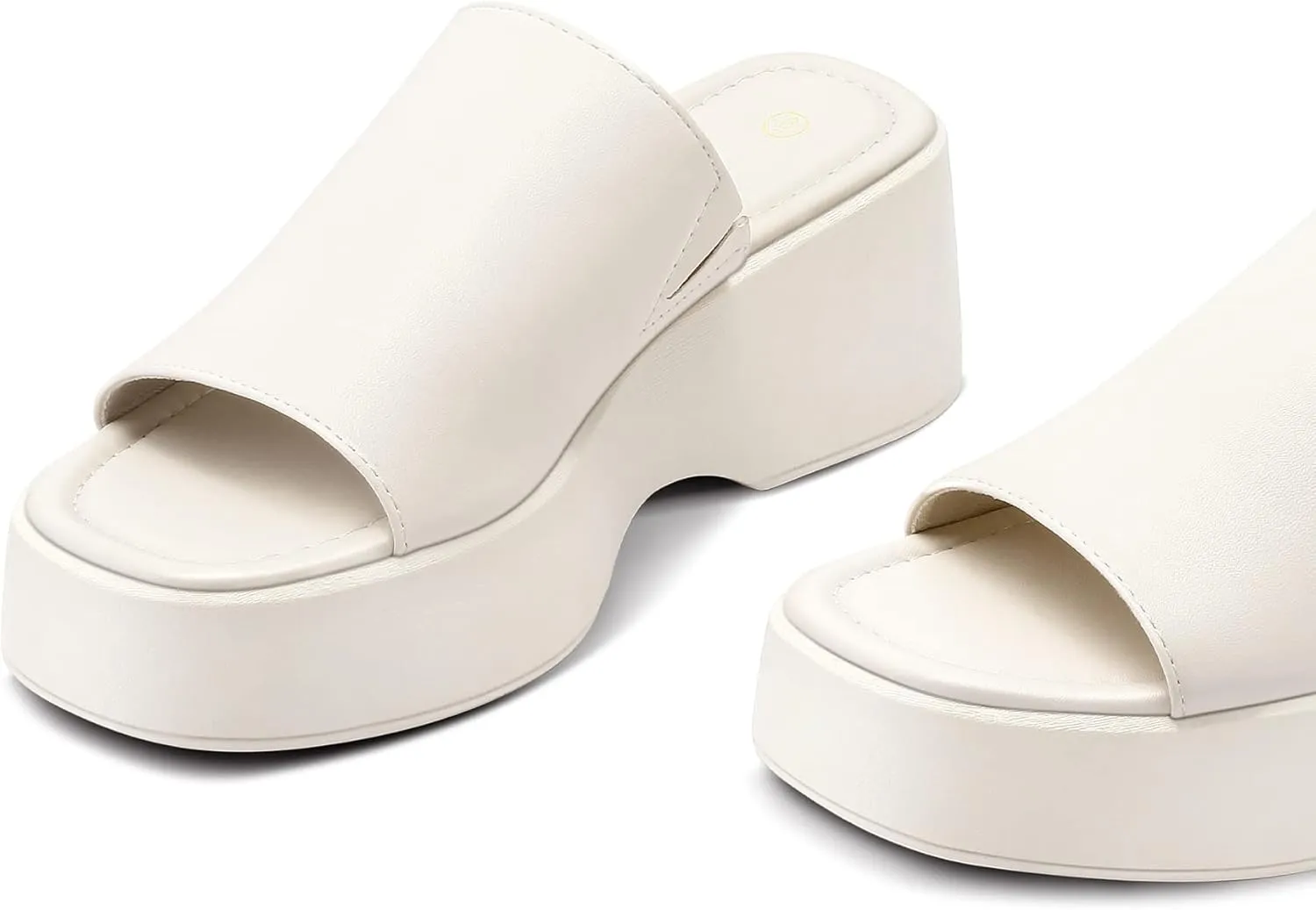 mysoft Women's Wedge Platform Sandals Open Toe Slip On Slide Flatform Summer Shoes