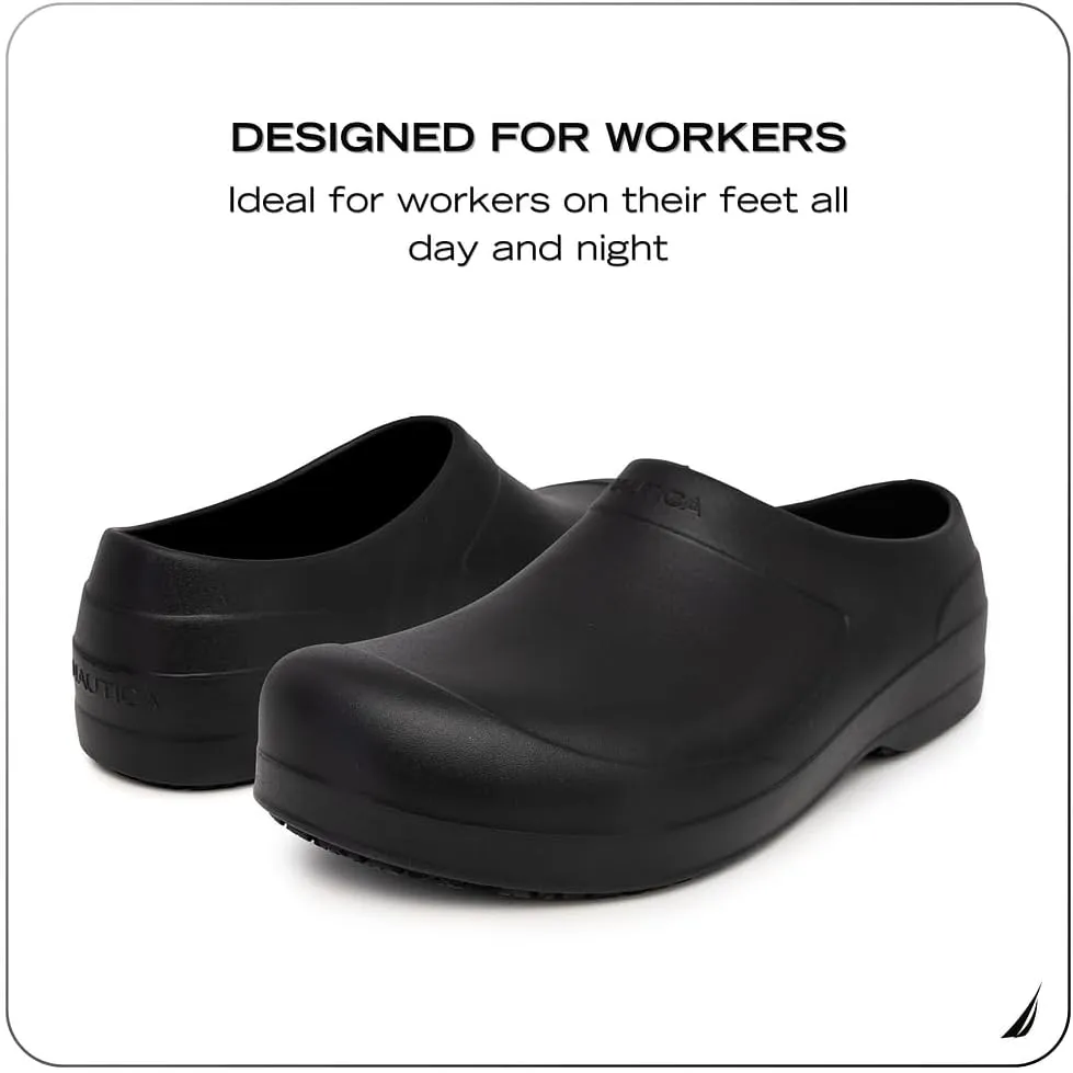 Nautica Women Men Work Clogs Slides Slip Resistant Quick Drying Kitchen Shoes Cushioned Sandals with Arch Support