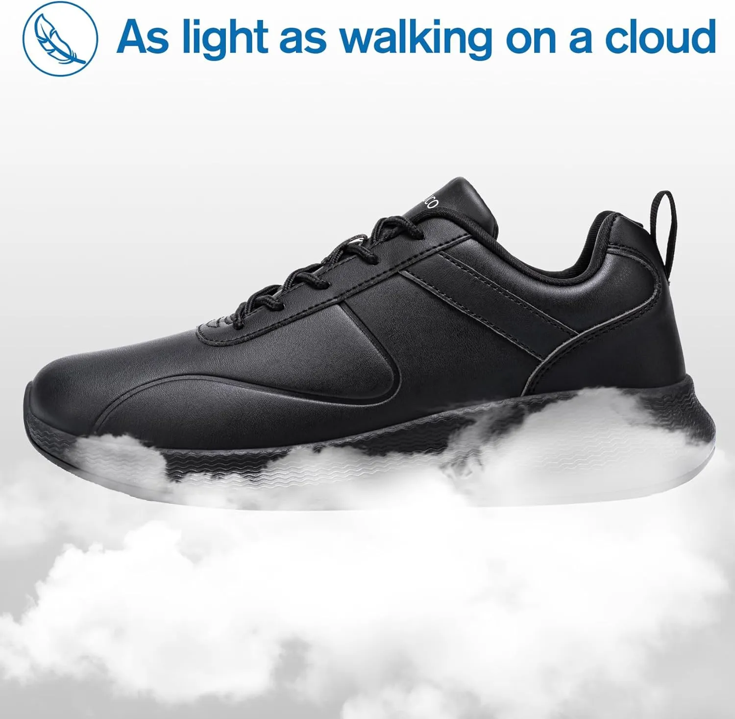 Non Slip Work Shoes for Women Food Service Lightweight Waterproof Kitchen Chef Shoe Restaurant Walking Sneakers Nursing Slip Resistant Footwear, Black