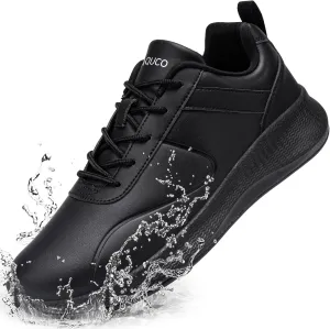Non Slip Work Shoes for Women Food Service Lightweight Waterproof Kitchen Chef Shoe Restaurant Walking Sneakers Nursing Slip Resistant Footwear, Black