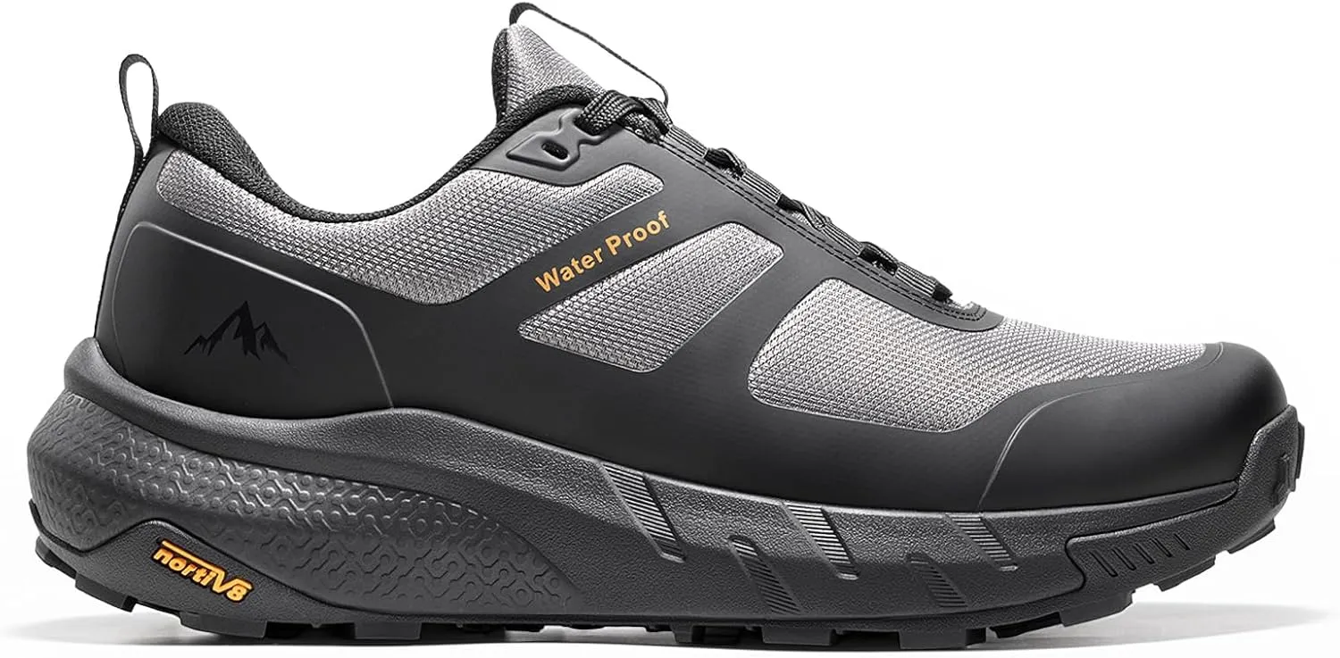 NORTIV 8 Men's Waterproof Hiking Shoes Lightweight Trekking Walking Sneakers with Arch Support for Camping Tennis Outdoor Training StreamRunner