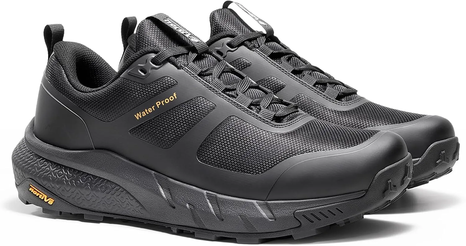 NORTIV 8 Men's Waterproof Hiking Shoes Lightweight Trekking Walking Sneakers with Arch Support for Camping Tennis Outdoor Training StreamRunner