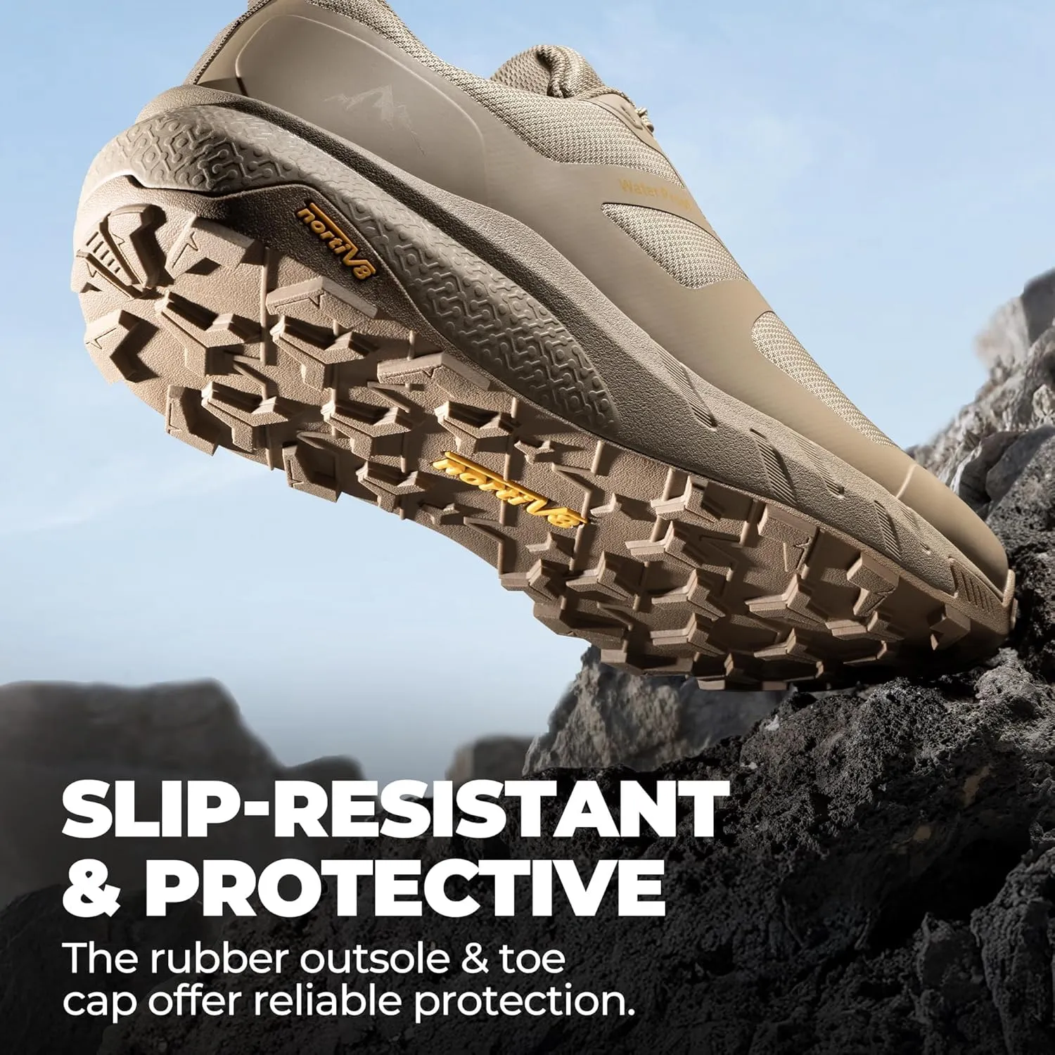 NORTIV 8 Men's Waterproof Hiking Shoes Lightweight Trekking Walking Sneakers with Arch Support for Camping Tennis Outdoor Training StreamRunner