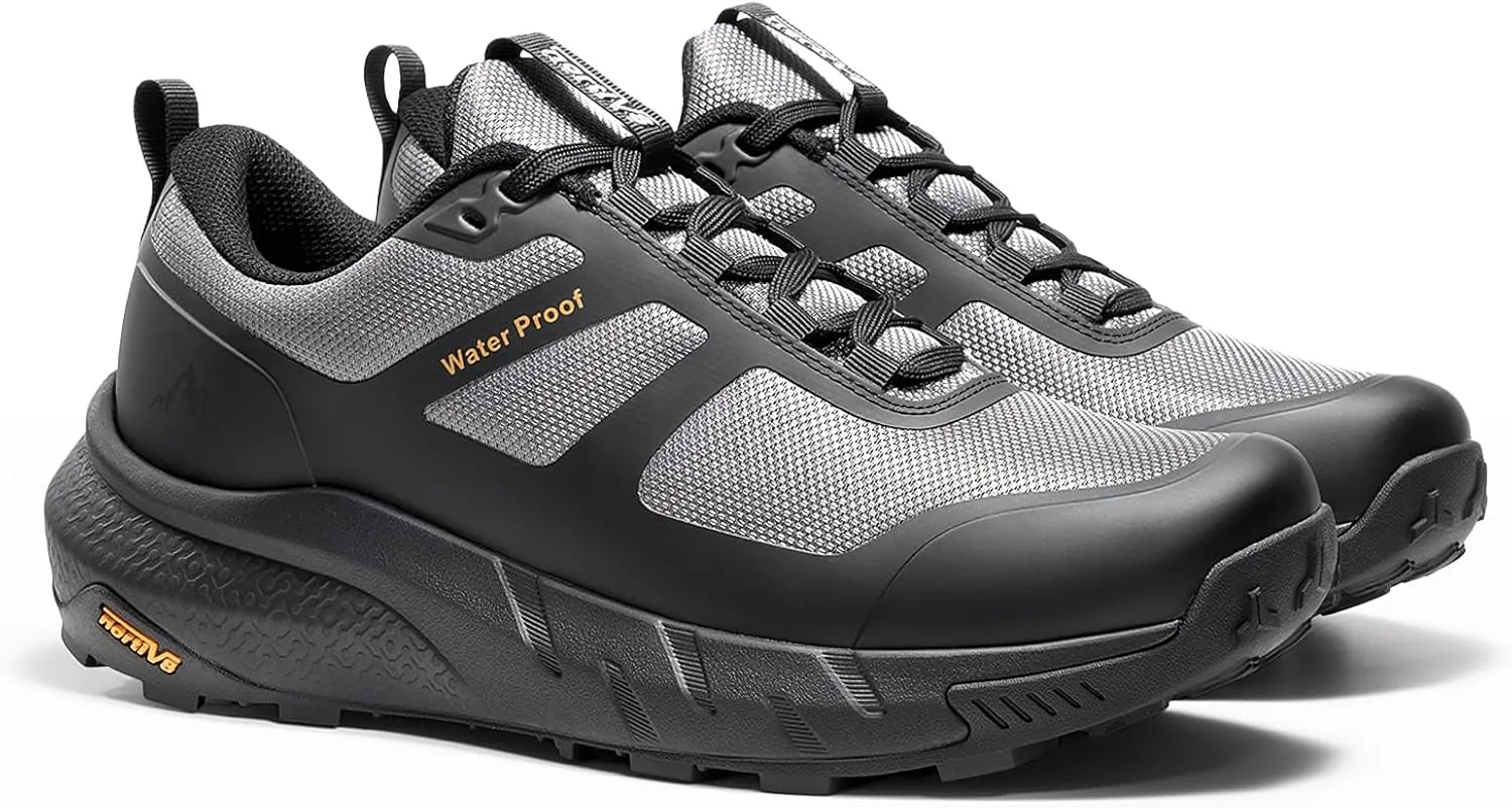 NORTIV 8 Men's Waterproof Hiking Shoes Lightweight Trekking Walking Sneakers with Arch Support for Camping Tennis Outdoor Training StreamRunner