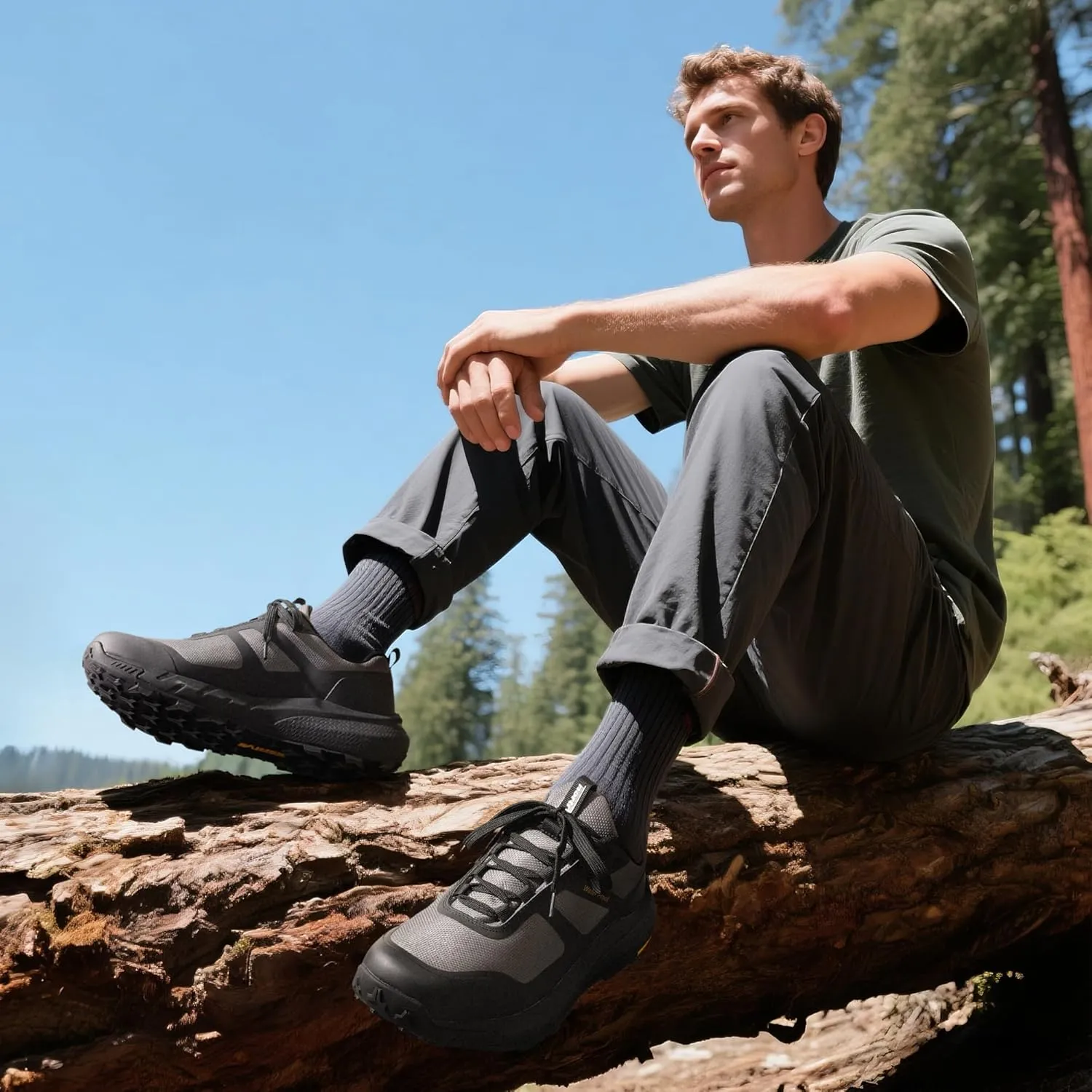 NORTIV 8 Men's Waterproof Hiking Shoes Lightweight Trekking Walking Sneakers with Arch Support for Camping Tennis Outdoor Training StreamRunner