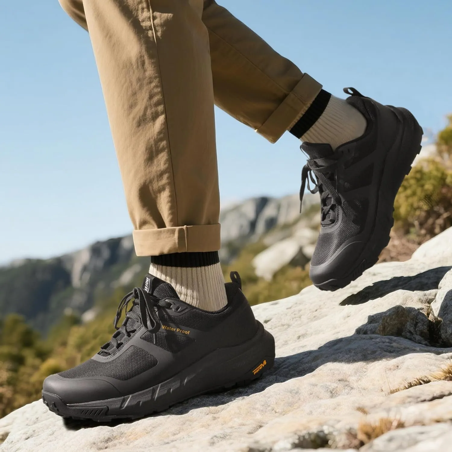 NORTIV 8 Men's Waterproof Hiking Shoes Lightweight Trekking Walking Sneakers with Arch Support for Camping Tennis Outdoor Training StreamRunner