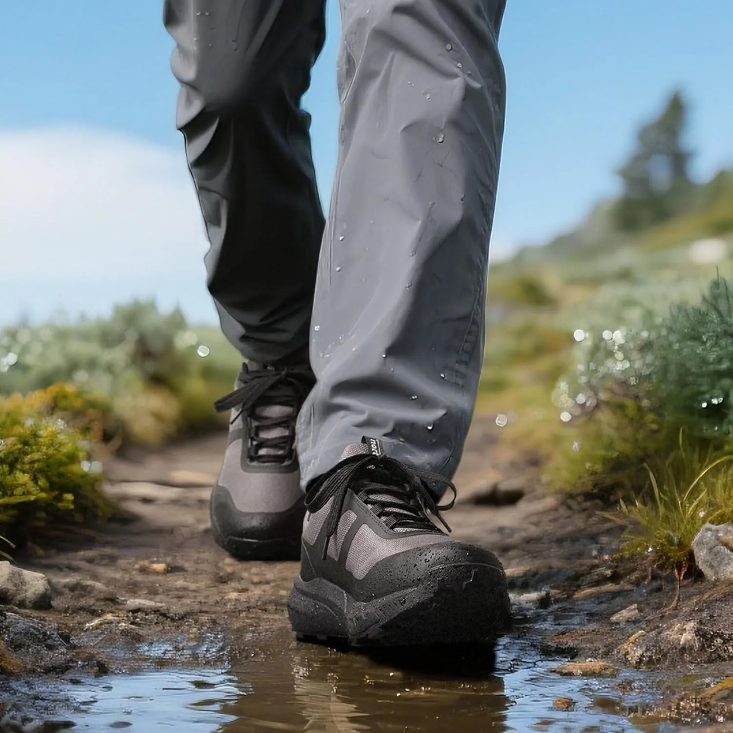 NORTIV 8 Men's Waterproof Hiking Shoes Lightweight Trekking Walking Sneakers with Arch Support for Camping Tennis Outdoor Training StreamRunner
