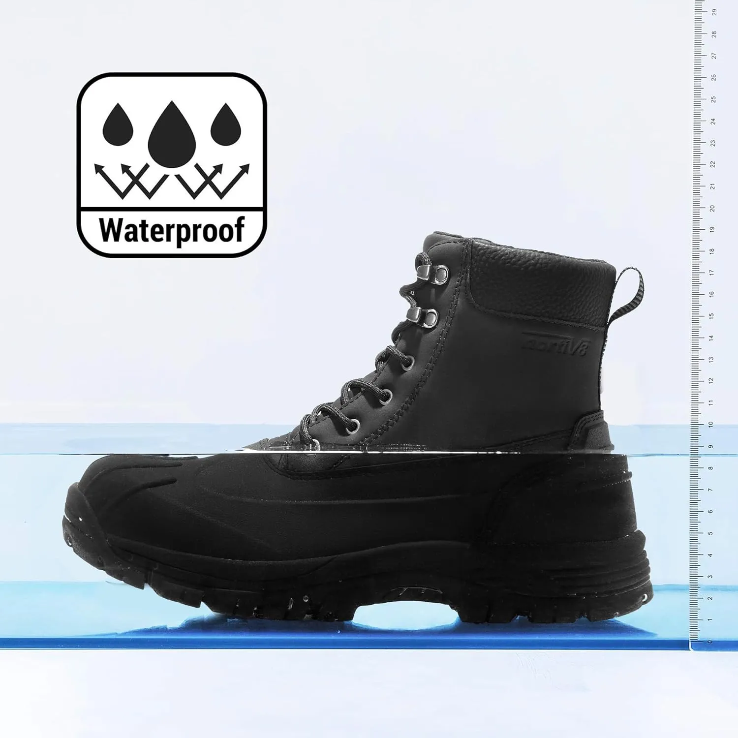 NORTIV 8 Mens Winter Boots Lightweight Casual Waterproof Slip Resistance Work Boot