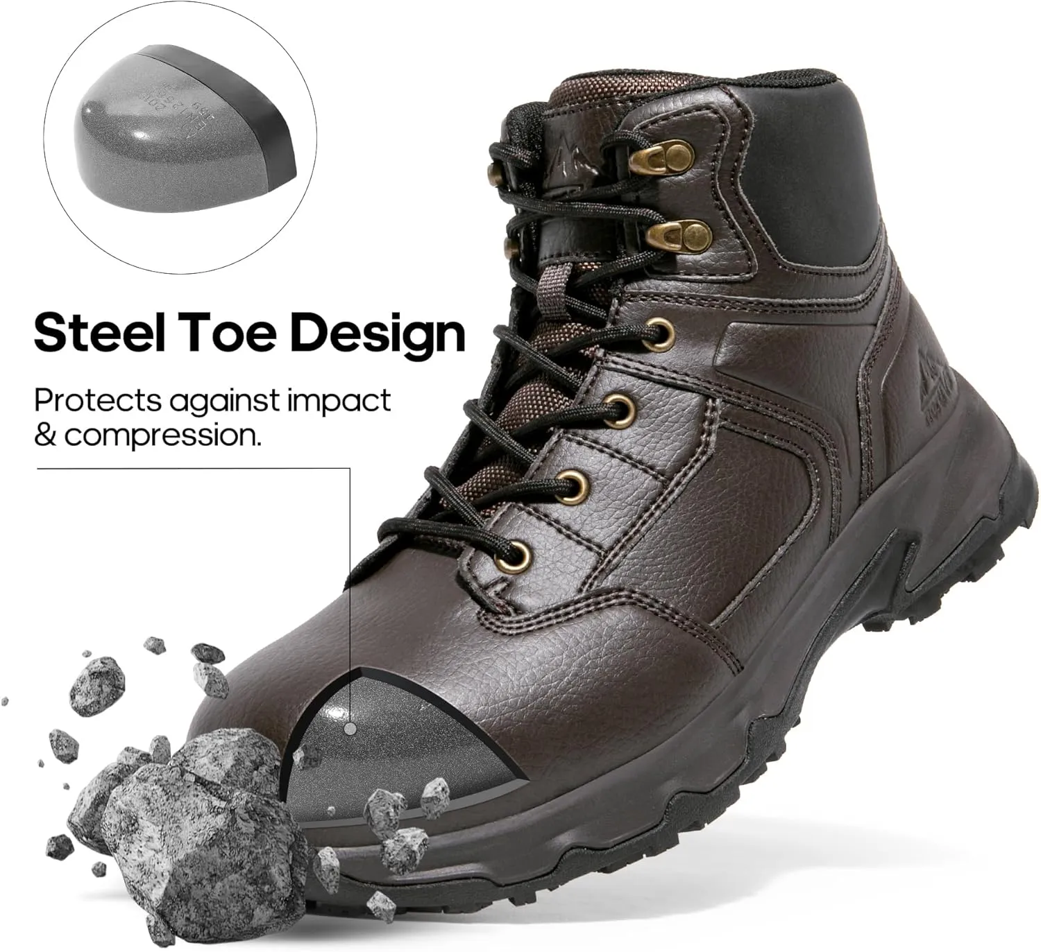 NORTIV 8 Steel Toe Boots for Men Safety Construction Work Boots,Waterproof
