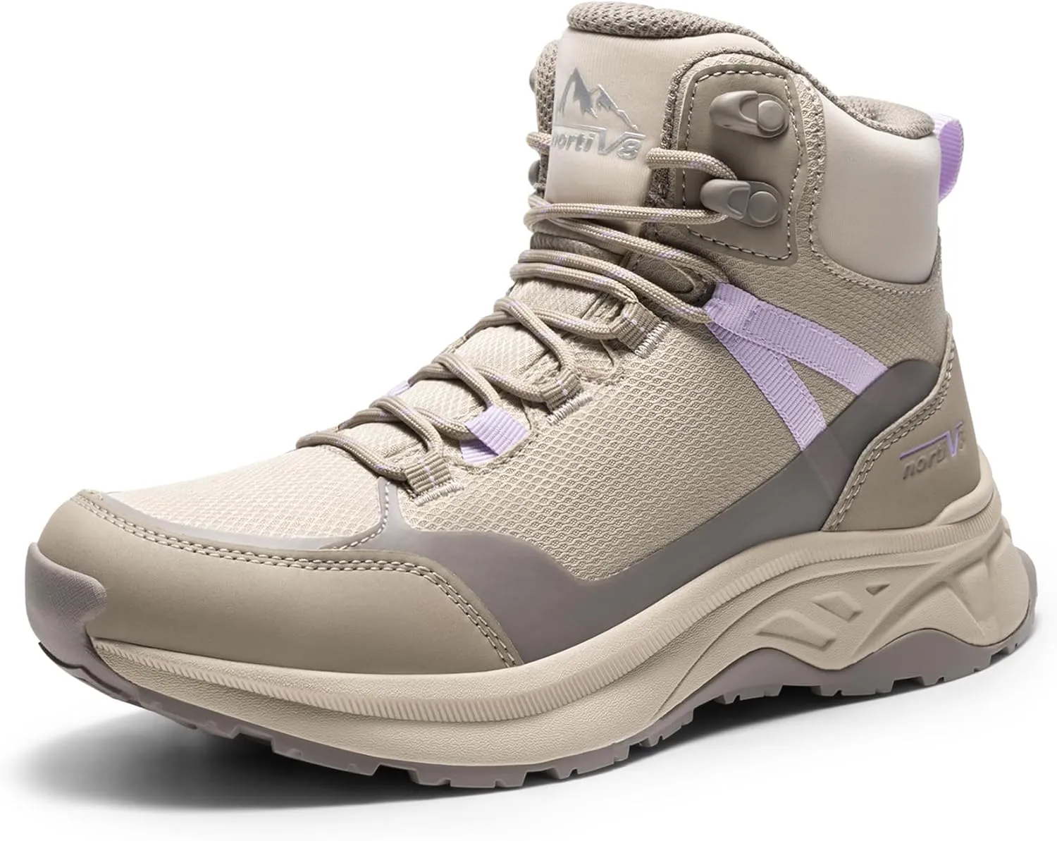 NORTIV 8 Women's Hiking Boots Waterproof Lightweight Outdoor Trekking Comfortable Non-Slip Camping Ankle Boot Hollow