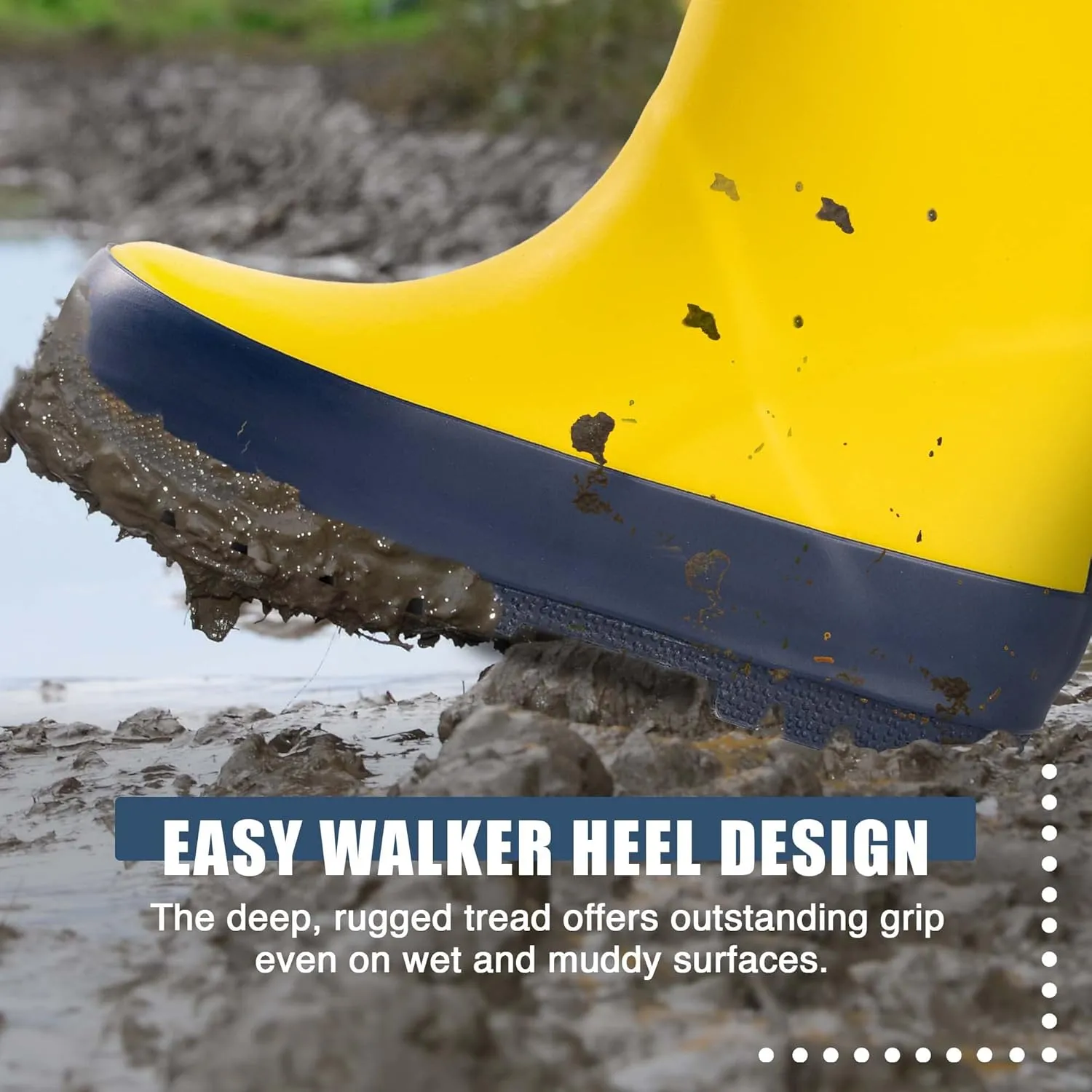 NORTY Rubber Rain Boots for Kids - Waterproof Rubber Boots Boys and Girls Solid & Printed Rainboots for Toddlers and Kids