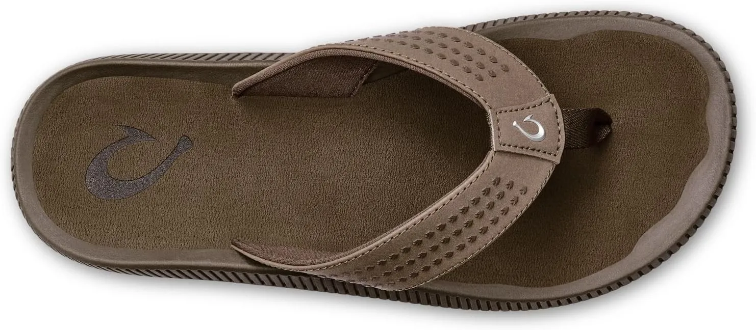 OLUKAI Ulele Men's Beach Sandals, Water Resistant Flip Flops, Arch Support & Comfort Fit, Lightweight & Durable, Enhanced Grip & Traction