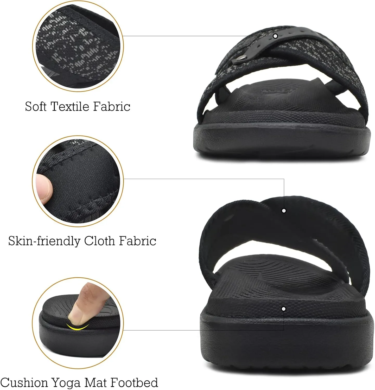 ONCAI Mens Criss Cross Sandals,Arch Support Recovery Sport Slippers Slides with Plantar Fasciitis Orthotic Footbed