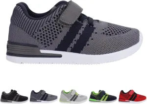 Oomphies Wynn Boys Athletic Sneakers – Breathable Knit Upper, Hook & Loop Closure, Cushioned Insole & Lightweight Design