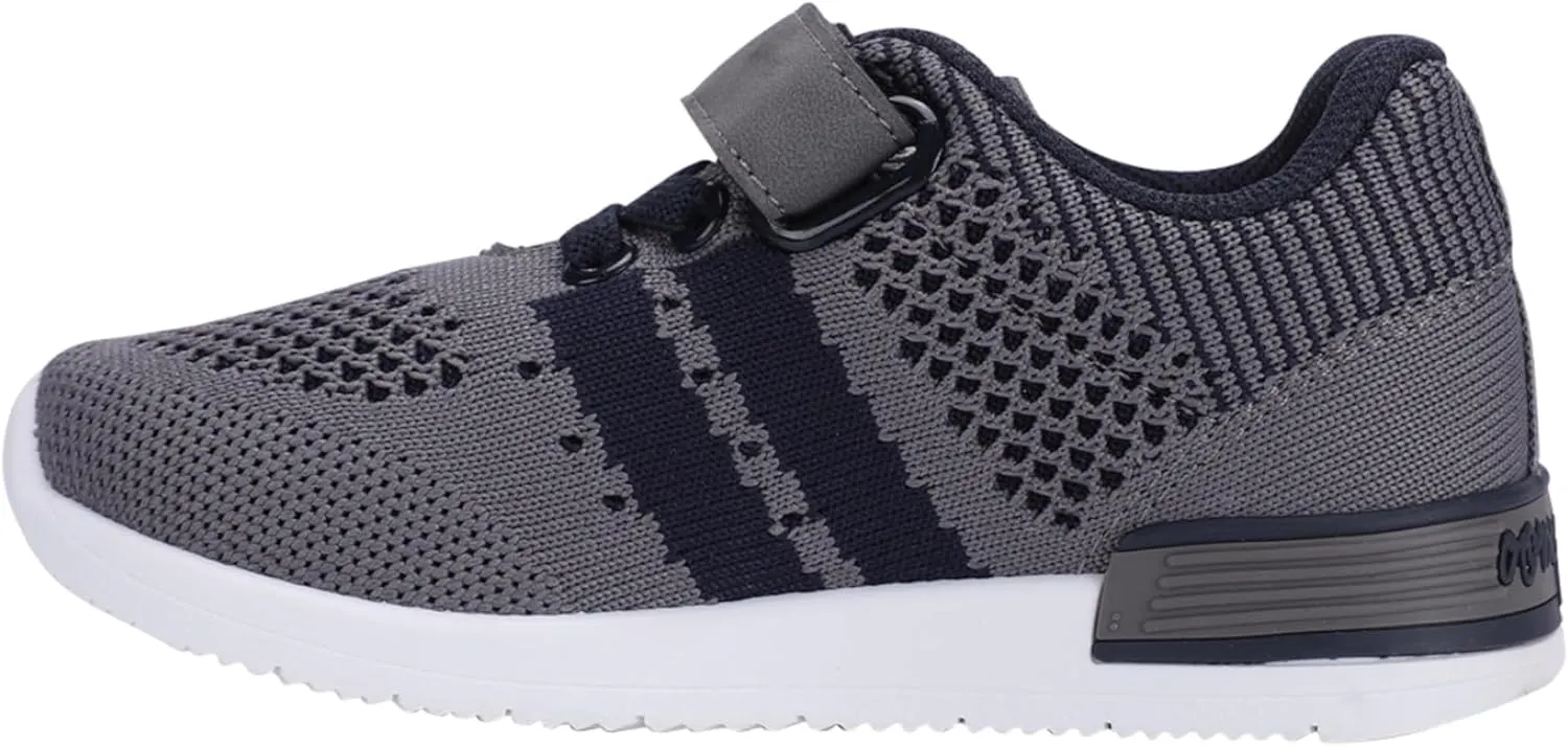 Oomphies Wynn Boys Athletic Sneakers – Breathable Knit Upper, Hook & Loop Closure, Cushioned Insole & Lightweight Design