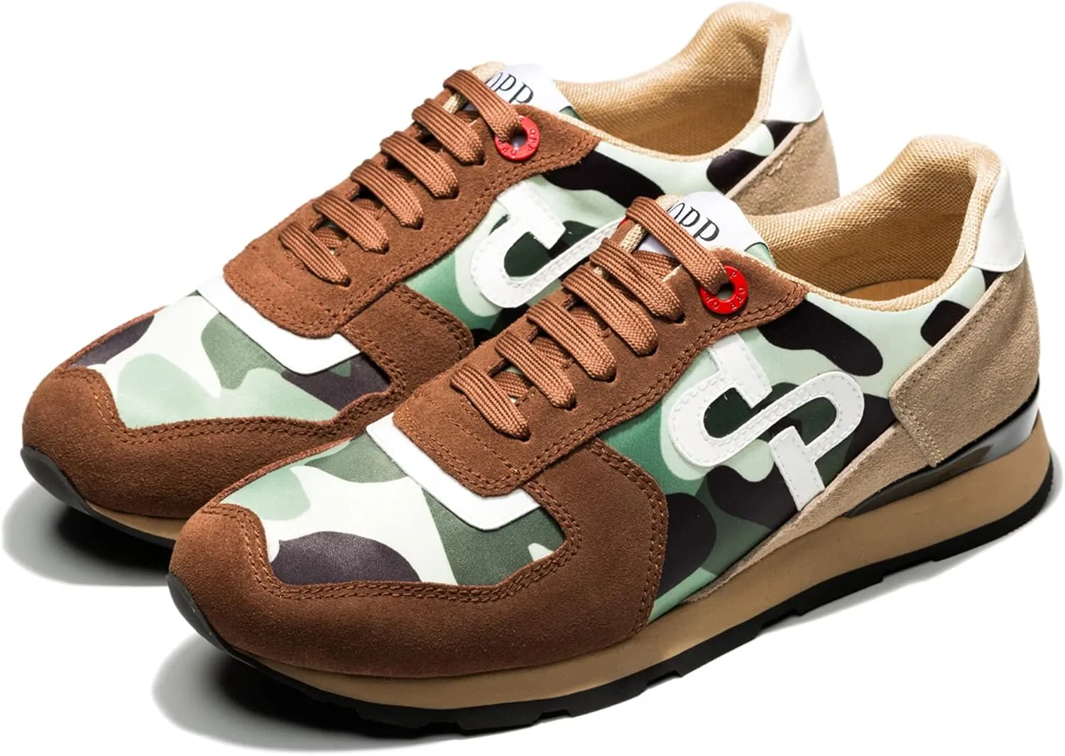 OPP Men's Fashion Sneakers Casual Lace-up Suede Leather Shoes Running Athletic Tennis Sports Gym