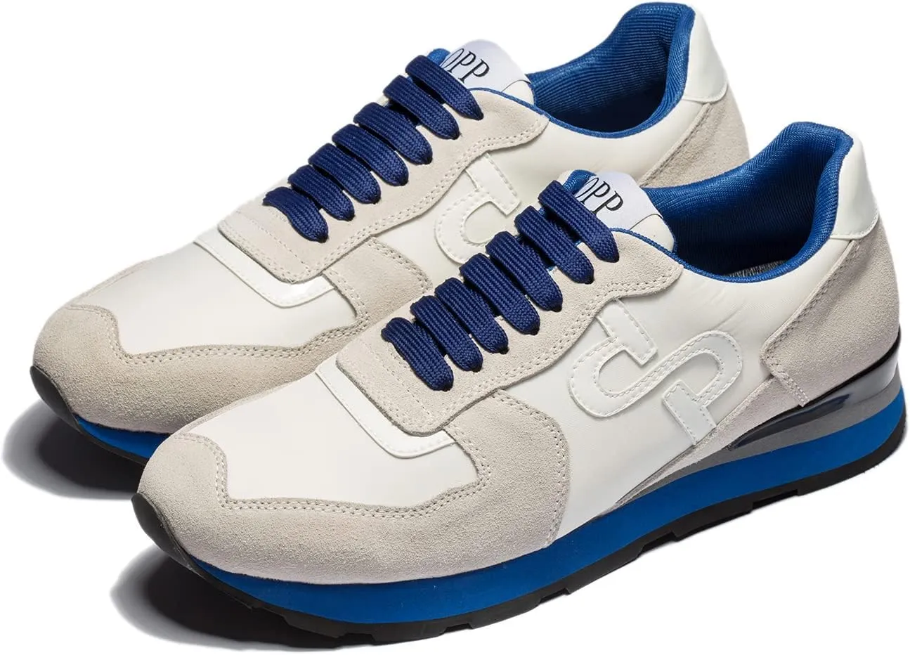 OPP Men's Fashion Sneakers Casual Lace-up Suede Leather Shoes Running Athletic Tennis Sports Gym
