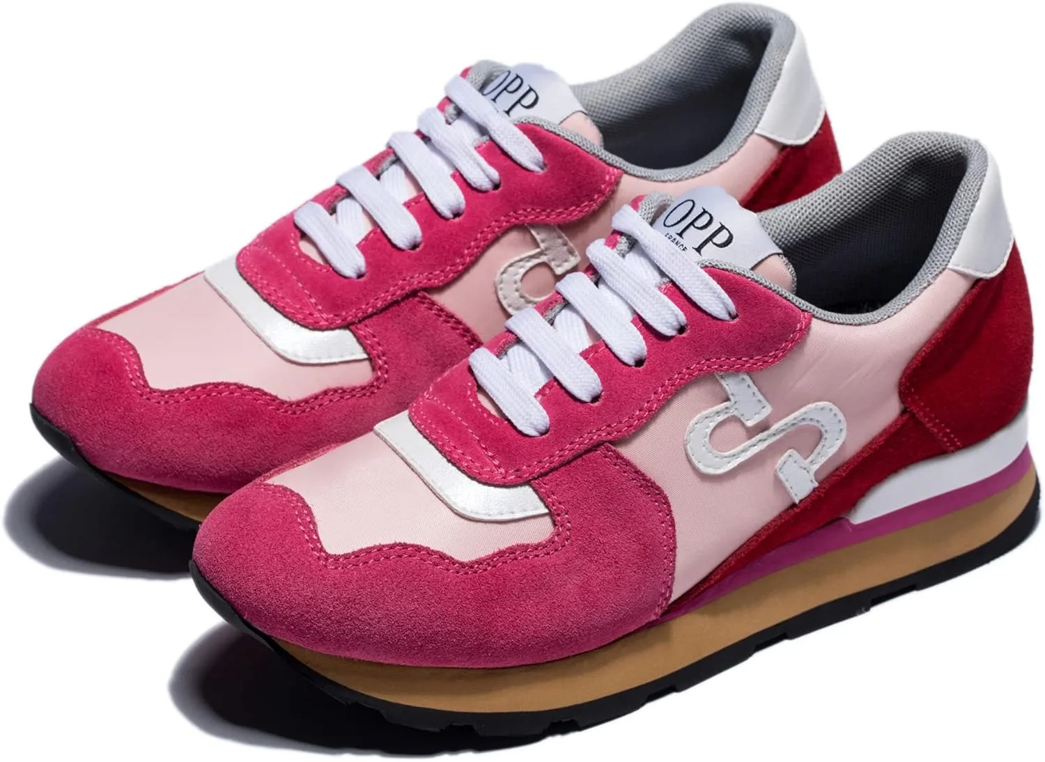 OPP Women Fashion Sneakers Casual Lace-up Suede Leather Athletic Tennis Sports Gym Running Shoes Women