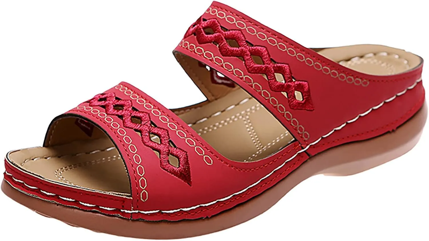 Orthopedic Wedge Sandals for Women 2025 Flat Open Toe Platform Sandals Boho Slip on Sandals Comfortable Outdoor Shoe