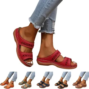 Orthopedic Wedge Sandals for Women 2025 Flat Open Toe Platform Sandals Boho Slip on Sandals Comfortable Outdoor Shoe