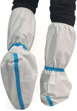 Pack of 120 Disposable Hazmat Boot and Shoe Covers Knee High Long Booties White (White_Pack of 120)