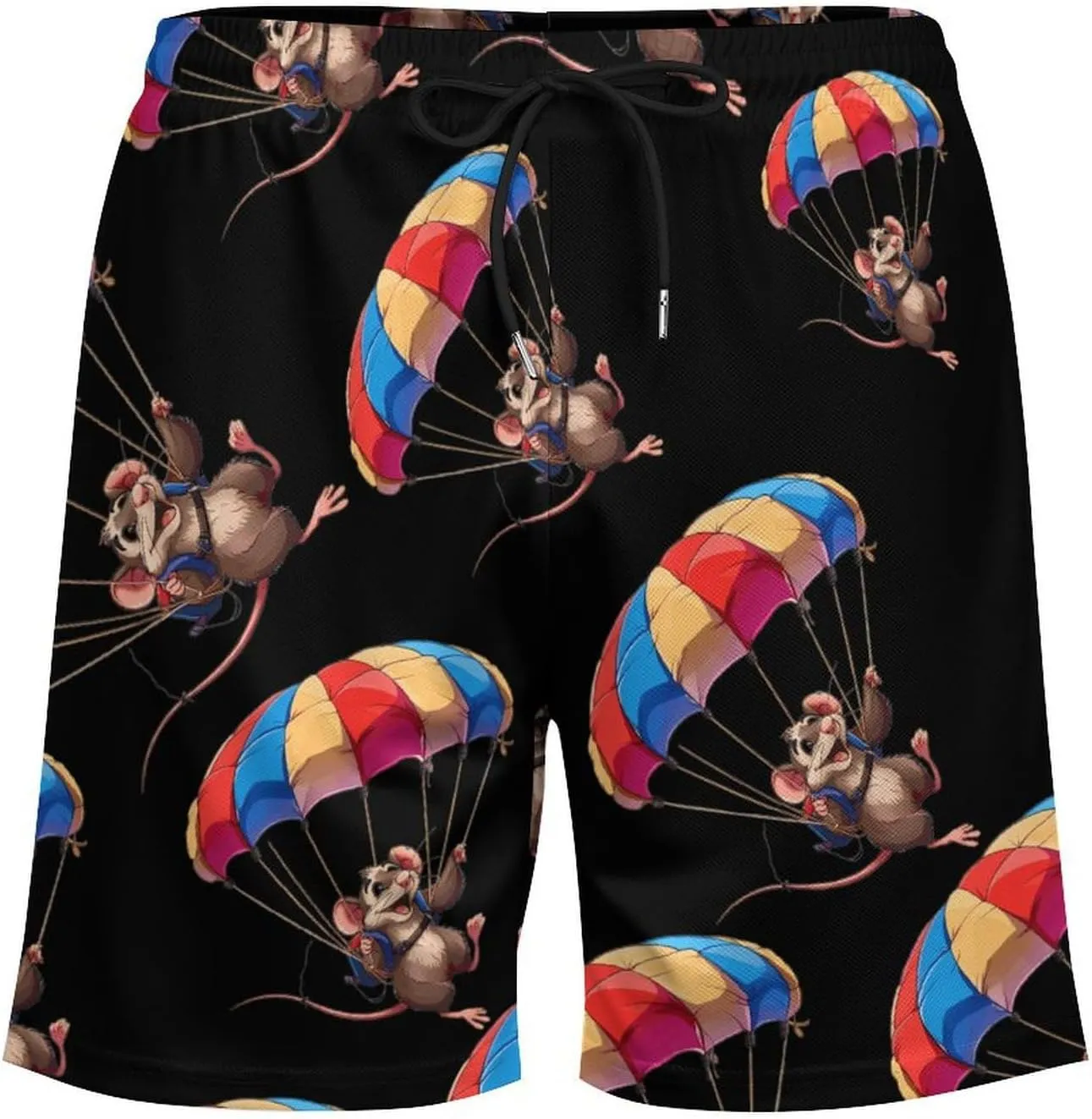 Parachute Rat Men's Swim Trunks Quick Dry Board Shorts Swimwear Beach Shorts with Compression Liner