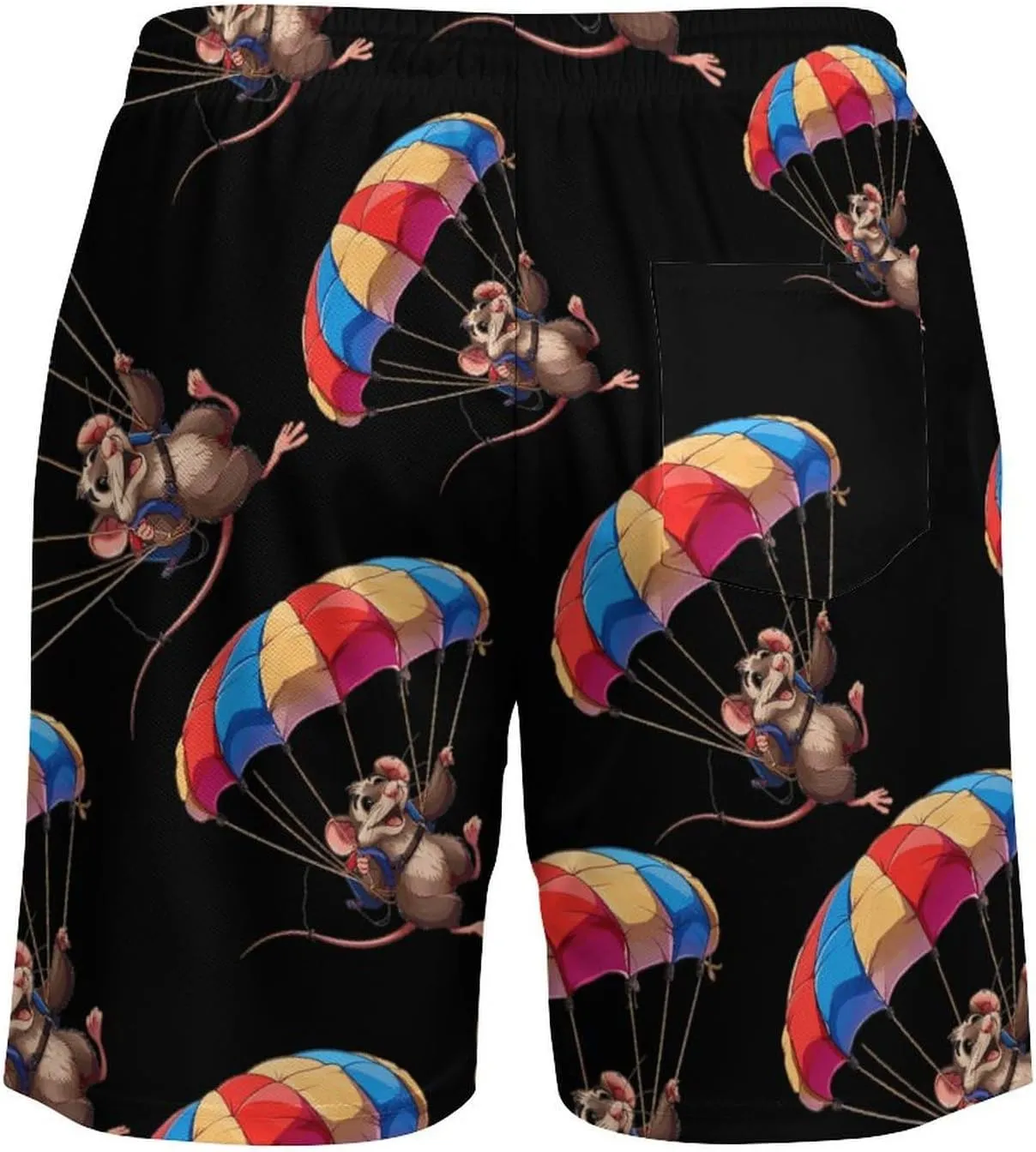Parachute Rat Men's Swim Trunks Quick Dry Board Shorts Swimwear Beach Shorts with Compression Liner