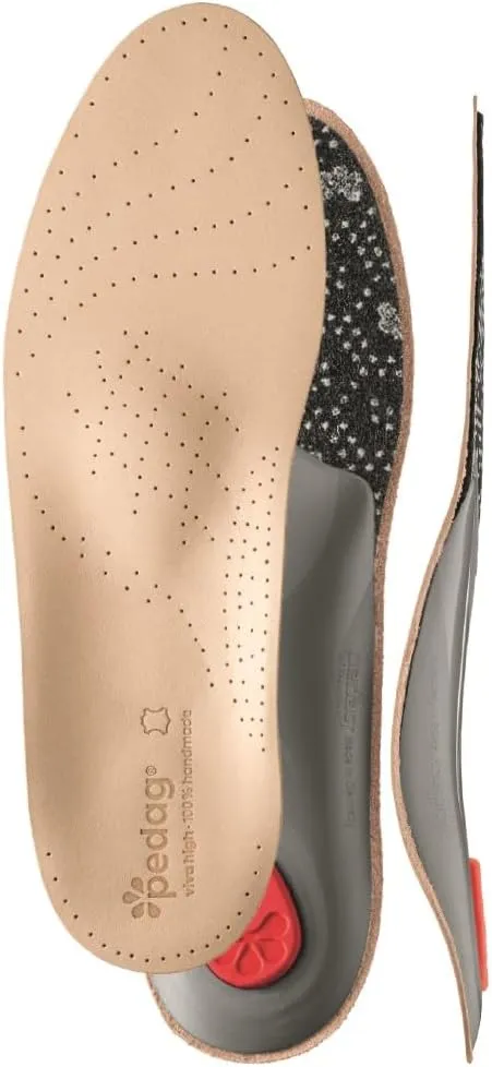 Pedag Viva High | Extra High Arch Support | Handmade in Germany | Plantar Fasciitis Relief | Heel Cushion | Activated Charcoal Odor Control | Metatarsal Support | Tan Leather | Women US 8/ EU 38
