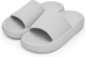 Pillow Slippers for Girls Boys, Kids House Slides Sandals Shower Bathroom Non-Slip Open Toe Quick Drying Soft Comfy Thick Sole Cushion Platform Shoes