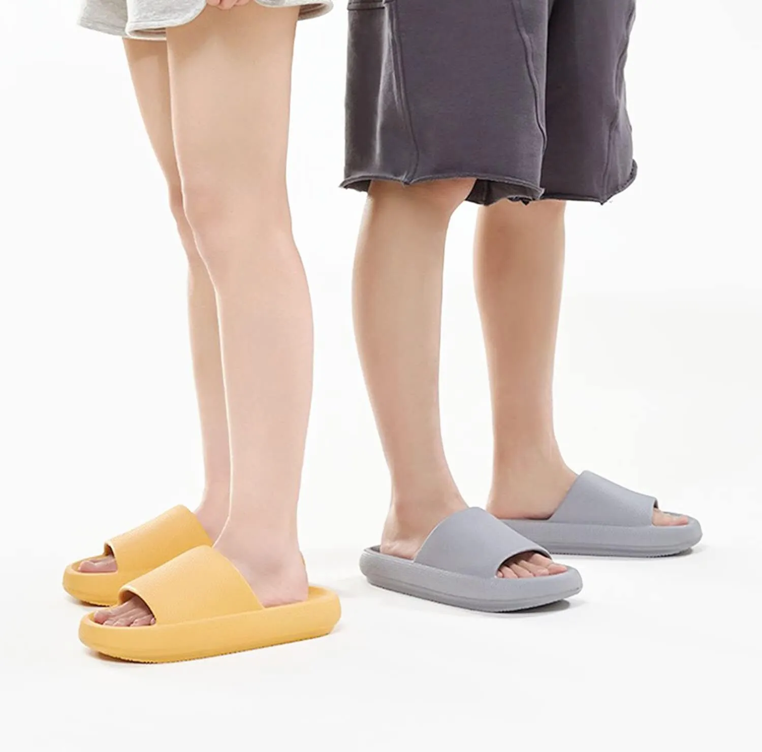 Pillow Slippers for Girls Boys, Kids House Slides Sandals Shower Bathroom Non-Slip Open Toe Quick Drying Soft Comfy Thick Sole Cushion Platform Shoes