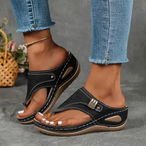 Platform Flip Flops for Women,Orthopedic Sandals for Women Arch Support Walking Sandals Women Dressy Comfortable Slip-On Slippers Summer Casual Slide Wedges Ladies Lightweight Beach Thong Sandals